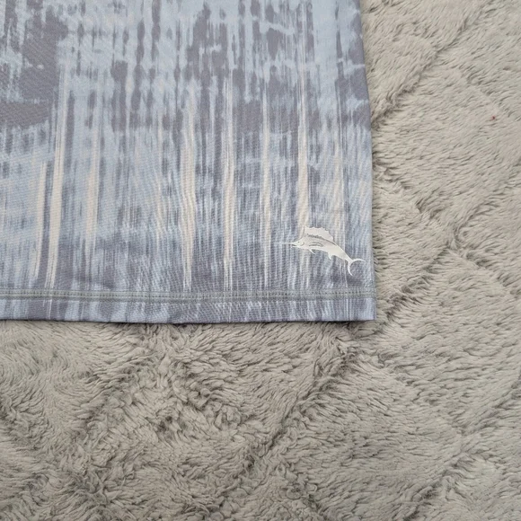 Tommy Bahama Shirt Mens L Gray Slate Tropical Tidepool Royale Polo Soft Stretch - Picture 3 of 8